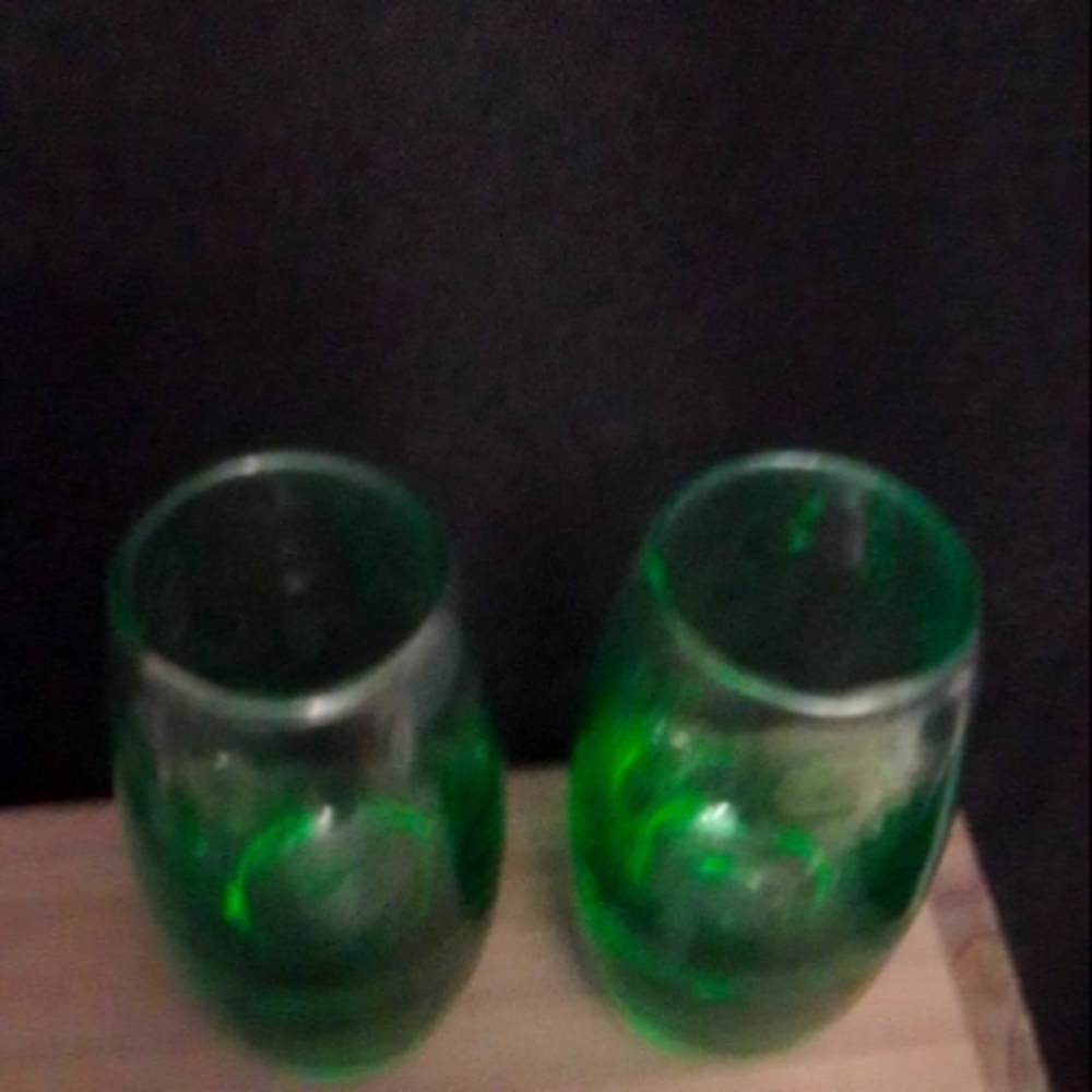 Set of Two Carnival Cruise Green Shot Glasses